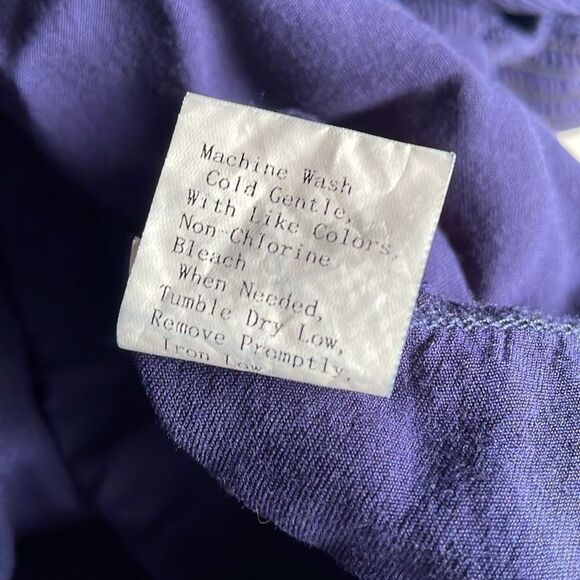 Fashion Elegant Navy Blue Midi Dress w/Smocked Top & Flutter Sleeves (Size: Med) - Picture 12 of 12